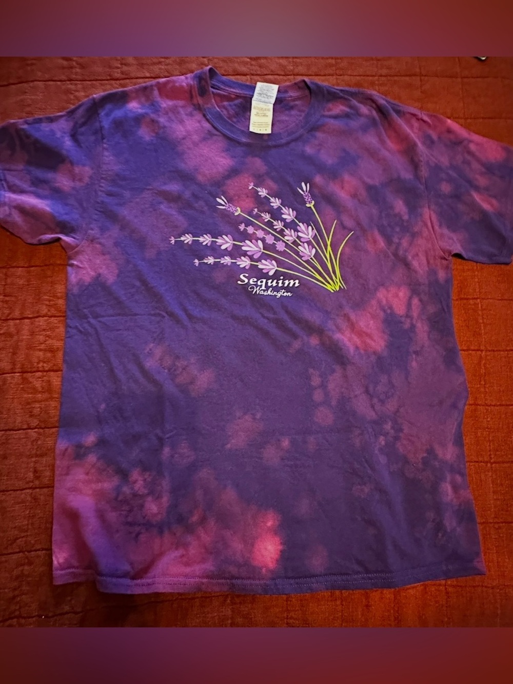 Gildan Purple bleached Dyed Graphic Tee  Sequim Lavender Festival Washington
